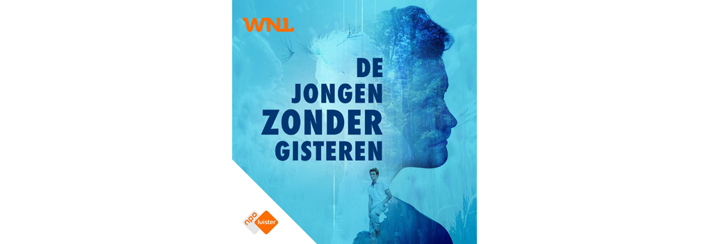 Illustratie podcast De jongen zonder gisteren met gezicht en profiel